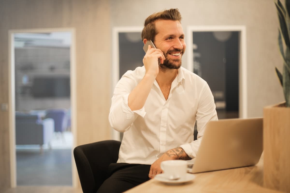 Business professional on a phone call